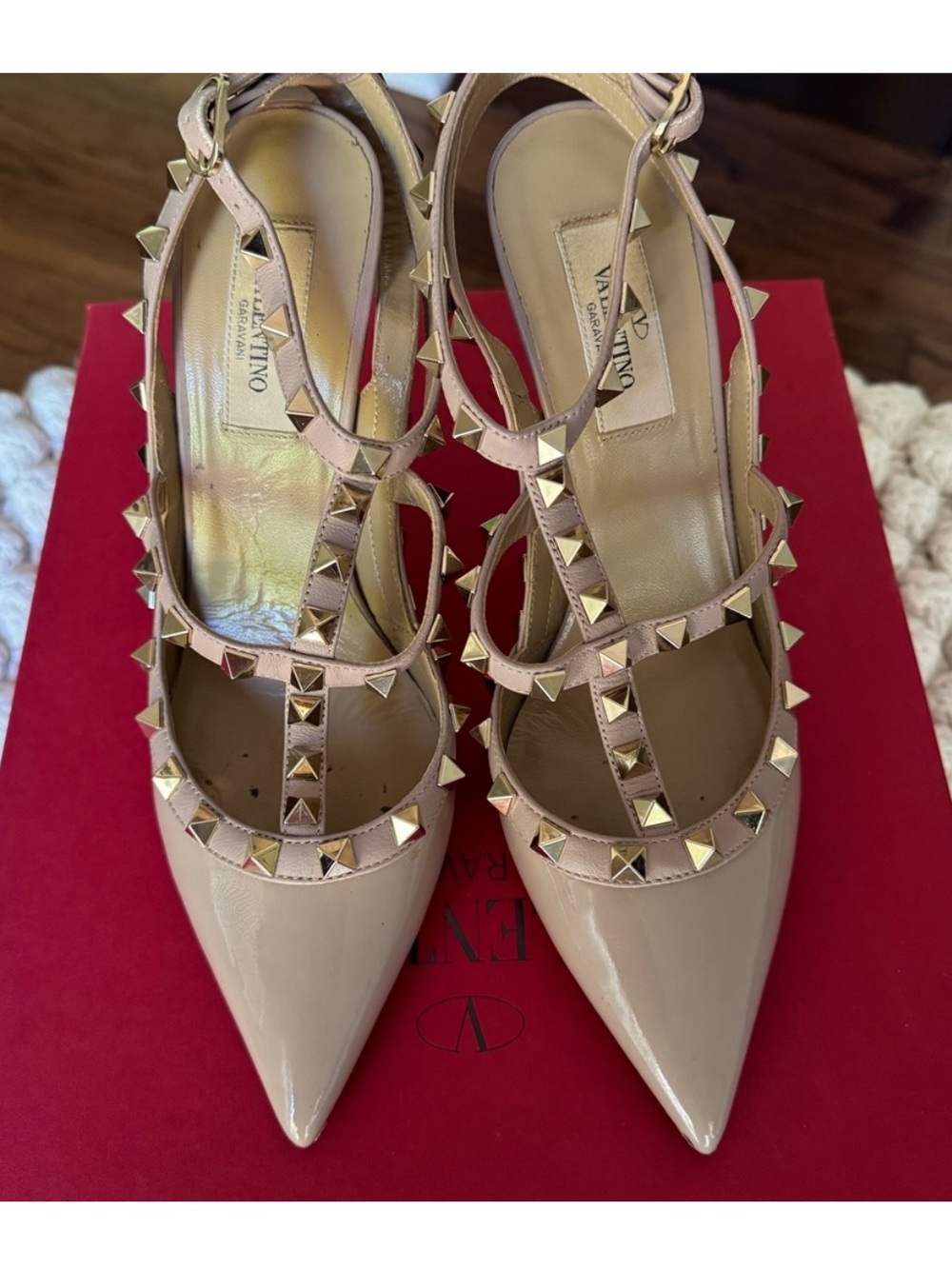 Valentino Beige Studded Women's Shoes